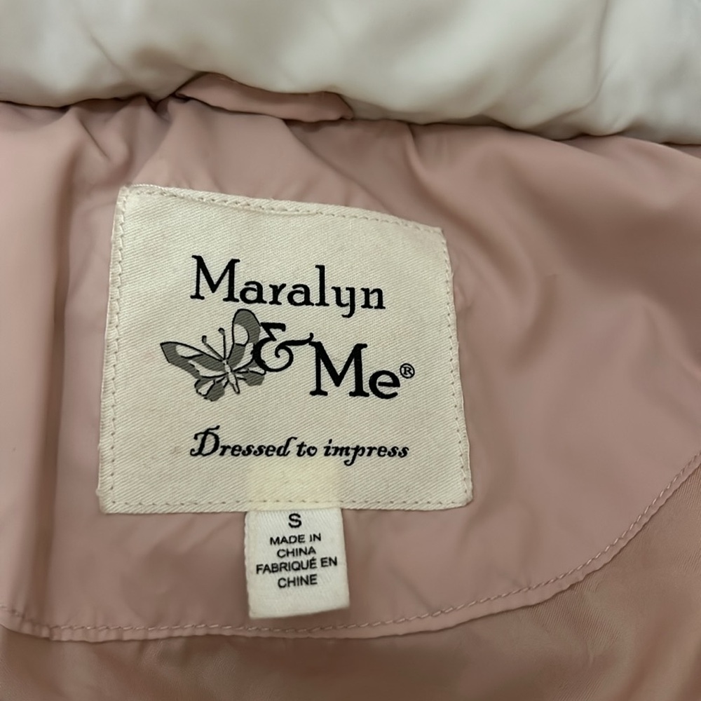 Maralyn & Me Women's Hooded Pink Puffer Jacket Size Small - Picture 7 of 7